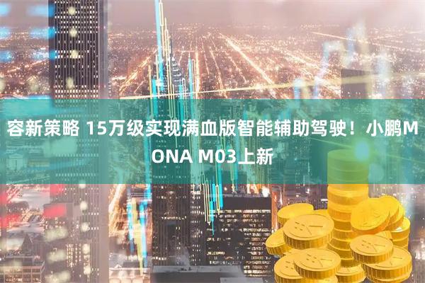 容新策略 15万级实现满血版智能辅助驾驶！小鹏MONA M03上新